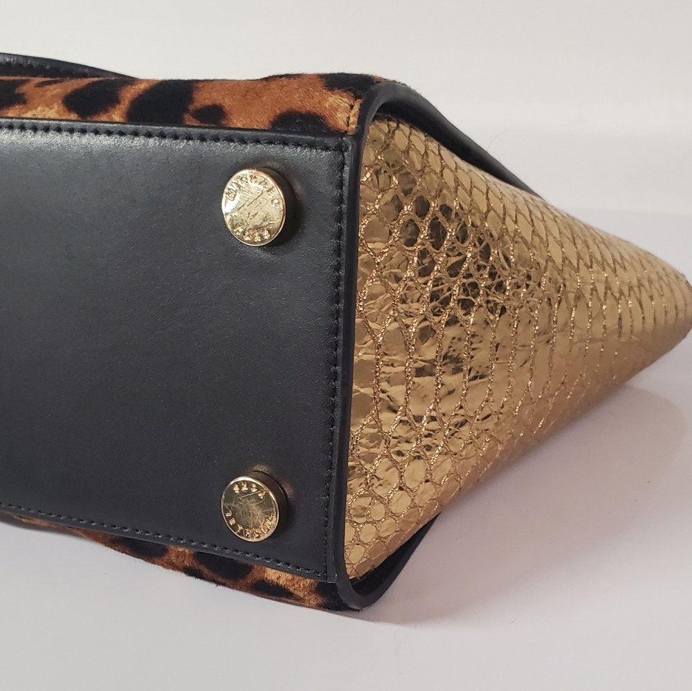 Michael Kors Leopard Print and Gold Tote Bag - Picture 12 of 14